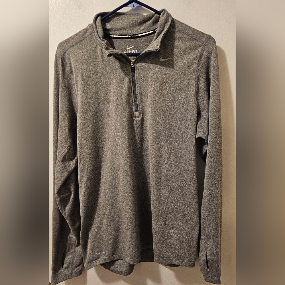 Nike Running Element Dri-Fit Quarter Zip Pullover Shirt Men’s Size S Gray